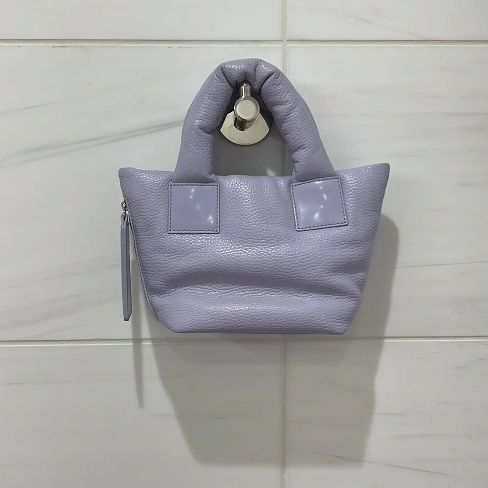 Kara | NWOT Lavender Pebble Leather Mini Puff Bag